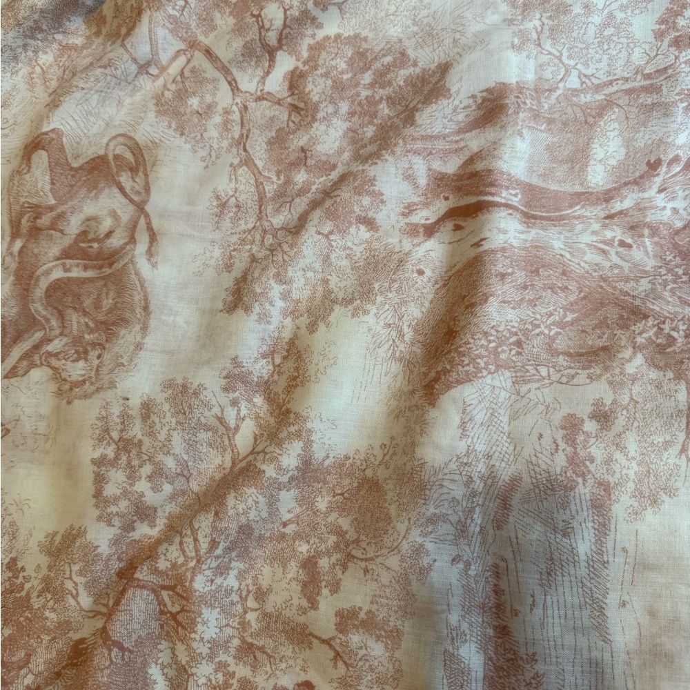 CHRISTIAN DIOR AUTHENTIC Toile de jouy scarf pink and Cream new